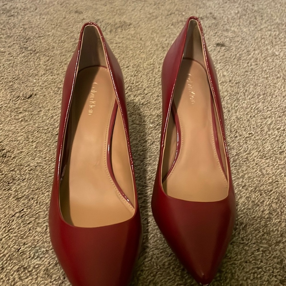 Red pair of Calvin Klein heels